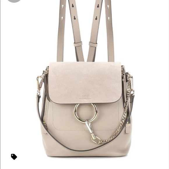 CHLOE Suede Calfskin Faye Backpack Motty Grey main image 11